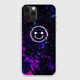 Чехол для iPhone 12 Pro Max с принтом GLITCH SMILE | ГЛИТЧ СМАЙЛ в Белгороде, Силикон |  | abstraction | art | dark smile | glitch | halloween | pop art | smile | абстракция | арт | брызги | глитч | глич | краска | мода | прикольная | прикольные | смайл | смайлик | текстура | тренд | тренды | улыбка | яркие