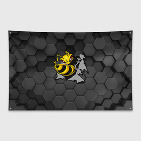 Флаг-баннер с принтом Оса 3D в Белгороде, 100% полиэстер | размер 67 х 109 см, плотность ткани — 95 г/м2; по краям флага есть четыре люверса для крепления | 3d | жало | мед | насекомое | оса | пчела