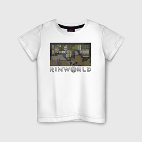 Детская футболка хлопок с принтом римворлд в Белгороде, 100% хлопок | круглый вырез горловины, полуприлегающий силуэт, длина до линии бедер | rimworld | игра | компьютерная игра | научно фантастическая | римворлд