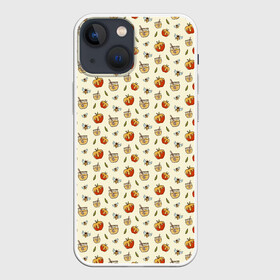 Чехол для iPhone 13 mini с принтом Яблоки и мёд в Белгороде,  |  | apples | art | background | bees | drawings | honey | pattern | texture | арт | мед | паттерн | пчелы | рисунки | текстура | фон | яблоки