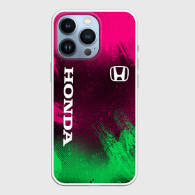 Чехол для iPhone 13 Pro с принтом NEON HONDA | НЕОН ХОНДА в Белгороде,  |  | auto | honda | neon | авто | автомобиль | анархия | зеленый | розовый | хонда