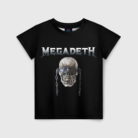Детская футболка 3D с принтом Megadeth в Белгороде, 100% гипоаллергенный полиэфир | прямой крой, круглый вырез горловины, длина до линии бедер, чуть спущенное плечо, ткань немного тянется | megadeth | rock | trash metal | мега | мегадетх | метал | рок