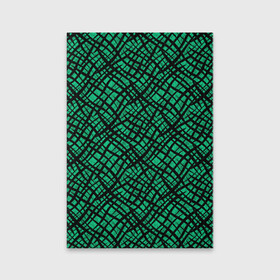 Обложка для паспорта матовая кожа с принтом Абстрактный зелено-черный узор в Белгороде, натуральная матовая кожа | размер 19,3 х 13,7 см; прозрачные пластиковые крепления | абстрактный | зеленый | креативный камуфляж | линии | молодежный | полосатый | черный