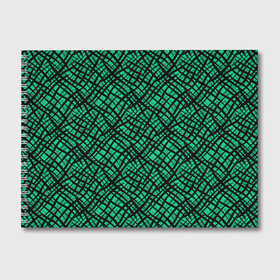 Альбом для рисования с принтом Абстрактный зелено-черный узор в Белгороде, 100% бумага
 | матовая бумага, плотность 200 мг. | абстрактный | зеленый | креативный камуфляж | линии | молодежный | полосатый | черный