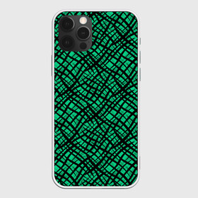 Чехол для iPhone 12 Pro Max с принтом Абстрактный зелено-черный узор в Белгороде, Силикон |  | абстрактный | зеленый | креативный камуфляж | линии | молодежный | полосатый | черный