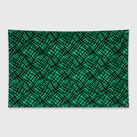 Флаг-баннер с принтом Абстрактный зелено-черный узор в Белгороде, 100% полиэстер | размер 67 х 109 см, плотность ткани — 95 г/м2; по краям флага есть четыре люверса для крепления | абстрактный | зеленый | креативный камуфляж | линии | молодежный | полосатый | черный