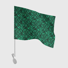 Флаг для автомобиля с принтом Абстрактный зелено-черный узор в Белгороде, 100% полиэстер | Размер: 30*21 см | абстрактный | зеленый | креативный камуфляж | линии | молодежный | полосатый | черный