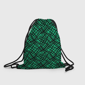 Рюкзак-мешок 3D с принтом Абстрактный зелено-черный узор в Белгороде, 100% полиэстер | плотность ткани — 200 г/м2, размер — 35 х 45 см; лямки — толстые шнурки, застежка на шнуровке, без карманов и подкладки | абстрактный | зеленый | креативный камуфляж | линии | молодежный | полосатый | черный