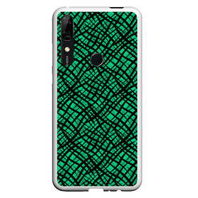 Чехол для Honor P Smart Z с принтом Абстрактный зелено-черный узор в Белгороде, Силикон | Область печати: задняя сторона чехла, без боковых панелей | абстрактный | зеленый | креативный камуфляж | линии | молодежный | полосатый | черный