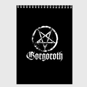 Скетчбук с принтом Gorgoroth в Белгороде, 100% бумага
 | 48 листов, плотность листов — 100 г/м2, плотность картонной обложки — 250 г/м2. Листы скреплены сверху удобной пружинной спиралью | blackmetal | gorgoroth | metal | rock | блэк метал | горгоротх | группы | рок | роцк