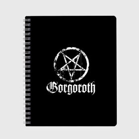 Тетрадь с принтом Gorgoroth в Белгороде, 100% бумага | 48 листов, плотность листов — 60 г/м2, плотность картонной обложки — 250 г/м2. Листы скреплены сбоку удобной пружинной спиралью. Уголки страниц и обложки скругленные. Цвет линий — светло-серый
 | blackmetal | gorgoroth | metal | rock | блэк метал | горгоротх | группы | рок | роцк