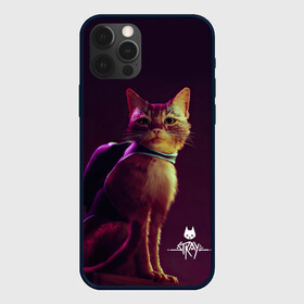 Чехол для iPhone 12 Pro с принтом Stray Game 2021 в Белгороде, силикон | область печати: задняя сторона чехла, без боковых панелей | 2021 | cat | cyberpunk | game | stray | бродилка | бродить | бродячий | киберпанк | кот | стрей | стрэй