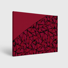 Холст прямоугольный с принтом Красный комбинированный узор  в Белгороде, 100% ПВХ |  | Тематика изображения на принте: абстрактный | в полоску | геометрический | красный | полосатый | современный