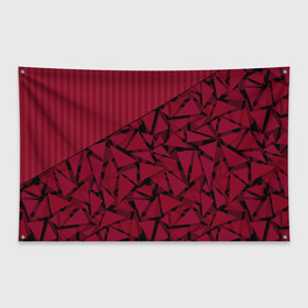 Флаг-баннер с принтом Красный комбинированный узор  в Белгороде, 100% полиэстер | размер 67 х 109 см, плотность ткани — 95 г/м2; по краям флага есть четыре люверса для крепления | абстрактный | в полоску | геометрический | красный | полосатый | современный