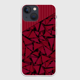 Чехол для iPhone 13 mini с принтом Красный комбинированный узор в Белгороде,  |  | абстрактный | в полоску | геометрический | красный | полосатый | современный