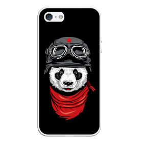 Чехол для iPhone 5/5S матовый с принтом Панда Танкист  в Белгороде, Силикон | Область печати: задняя сторона чехла, без боковых панелей | Тематика изображения на принте: animal | funny | panda | военный | животные | звери | милые | очки | панда | прикол | хипстер