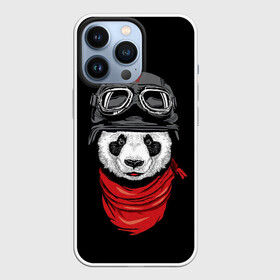 Чехол для iPhone 13 Pro с принтом Панда Танкист в Белгороде,  |  | Тематика изображения на принте: animal | funny | panda | военный | животные | звери | милые | очки | панда | прикол | хипстер