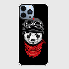 Чехол для iPhone 13 Pro Max с принтом Панда Танкист в Белгороде,  |  | Тематика изображения на принте: animal | funny | panda | военный | животные | звери | милые | очки | панда | прикол | хипстер