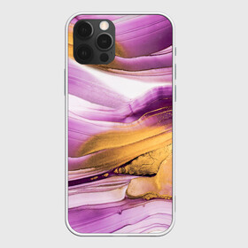 Чехол для iPhone 12 Pro с принтом Наслоение красок  в Белгороде, силикон | область печати: задняя сторона чехла, без боковых панелей | fluid art | абстракция | золото | краска | полосы | слои