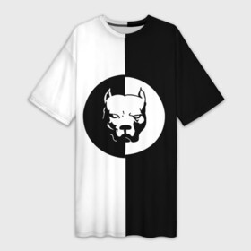 Платье-футболка 3D с принтом PITBULL SYNDICATE | ПИТБУЛЬ СИ в Белгороде,  |  | america | animals | pitbull | pitbull syndicate | sport | usa | америка | животные | питбуль | питбуль синдикат | питбультерьер | собаки | спорт | сша