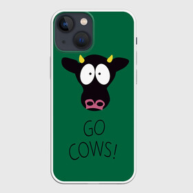 Чехол для iPhone 13 mini с принтом Go Cows в Белгороде,  |  | cow | south park | sport | коровы | мульт | мультфильм | спорт | южный парк