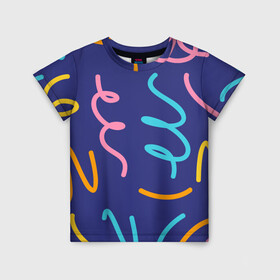 Детская футболка 3D с принтом Одноцветная ячейка в Белгороде, 100% гипоаллергенный полиэфир | прямой крой, круглый вырез горловины, длина до линии бедер, чуть спущенное плечо, ткань немного тянется | Тематика изображения на принте: крем | радостный праздник | спагетти | хлопок | цветная бумага