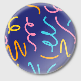 Значок с принтом Одноцветная ячейка в Белгороде,  металл | круглая форма, металлическая застежка в виде булавки | Тематика изображения на принте: крем | радостный праздник | спагетти | хлопок | цветная бумага