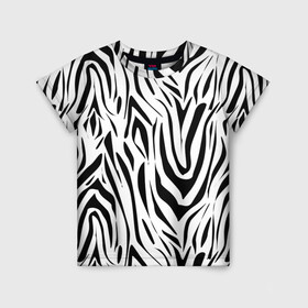 Детская футболка 3D с принтом Черно-белая зебра в Белгороде, 100% гипоаллергенный полиэфир | прямой крой, круглый вырез горловины, длина до линии бедер, чуть спущенное плечо, ткань немного тянется | зебра | модный | молодежный | популярный | современный | тигровый | тренд | черно белый