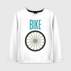 Детский лонгслив хлопок с принтом Велосипед, колесо в Белгороде, 100% хлопок | круглый вырез горловины, полуприлегающий силуэт, длина до линии бедер | bike | байк | вело | велобайк | велосипед | велосипедные | велоспорт | для велосипеда | колесо | спорт