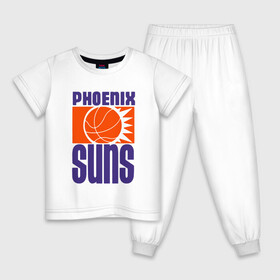 Детская пижама хлопок с принтом Phoenix Suns в Белгороде, 100% хлопок |  брюки и футболка прямого кроя, без карманов, на брюках мягкая резинка на поясе и по низу штанин
 | basketball | mvp | nba | phoenix | sport | streetball | suns | аризона | баскетбол | игра | крис пол | мяч | нба | санс | спорт | стритбол | тренер | финикс | чемпион