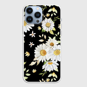 Чехол для iPhone 13 Pro Max с принтом Ромашки на черном фоне в Белгороде,  |  | девушкам | девушке | природа | ромахи | ромашки | рошамшка | цветочки | цветы