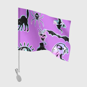 Флаг для автомобиля с принтом Зелье смерти,паук-Holographica в Белгороде, 100% полиэстер | Размер: 30*21 см | аннотация | голограмма | голографический | градиент | магия | переливающийся | фольга | фон