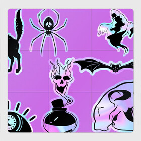 Магнитный плакат 3Х3 с принтом Зелье смерти,паук-Holographica в Белгороде, Полимерный материал с магнитным слоем | 9 деталей размером 9*9 см | аннотация | голограмма | голографический | градиент | магия | переливающийся | фольга | фон