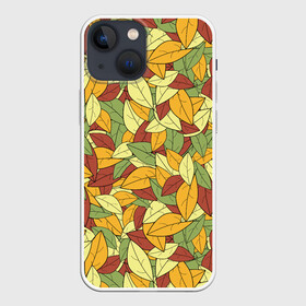 Чехол для iPhone 13 mini с принтом Яркие осенние листья в Белгороде,  |  | желтые | зеленые | золотая | красные | листья | осенний | осень | яркие
