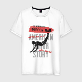 Мужская футболка хлопок с принтом rubber man в Белгороде, 100% хлопок | прямой крой, круглый вырез горловины, длина до линии бедер, слегка спущенное плечо. | american horror stories | ash | американская история ужасов | нетфликс | новый сезон | сериал | ужасы
