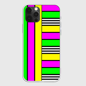 Чехол для iPhone 12 Pro Max с принтом полосатый неоновый модный узор в Белгороде, Силикон |  | желтый неоновый | молодежный | неон | неоновый | неоновый зеленый | полосатый | разноцветный | розовый неоновый