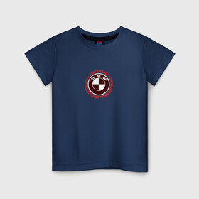 Детская футболка хлопок с принтом BMW в Белгороде, 100% хлопок | круглый вырез горловины, полуприлегающий силуэт, длина до линии бедер | auto | b m w | bmv | bmw | logo | m power | moto | performance | power | series | sport | авто | б м в | бмв | лого | логотип | марка | мото | перфоманс | символ | спорт