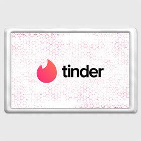 Магнит 45*70 с принтом Tinder - Honeycomb в Белгороде, Пластик | Размер: 78*52 мм; Размер печати: 70*45 | Тематика изображения на принте: app | application | fire | logo | symbol | tinder | знакомства | лого | любовь | огонек | приложение | символ | соты | тиндер