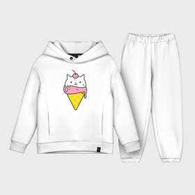 Детский костюм хлопок Oversize с принтом Ice Cream Cat в Белгороде,  |  | animal | cat | cute | ice cream | kitty | meow | друг | животные | киска | кися | китти | кот | котенок | котик | котэ | кошечка | кошка | мороженое | мур | мяу | питомец