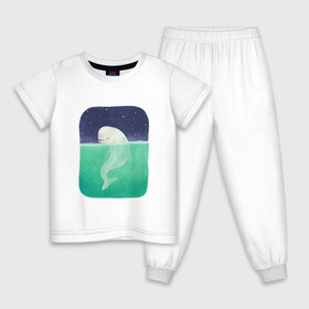 Детская пижама хлопок с принтом Белуха в Белгороде, 100% хлопок |  брюки и футболка прямого кроя, без карманов, на брюках мягкая резинка на поясе и по низу штанин
 | арт | белуха | звезда | звёзды | море | ночное небо | ночь | океан | природа | рисунок