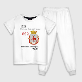 Детская пижама хлопок с принтом НиНо_800 в Белгороде, 100% хлопок |  брюки и футболка прямого кроя, без карманов, на брюках мягкая резинка на поясе и по низу штанин
 | 800 летие | горький | нижний новгород | нижний800 | юбилей
