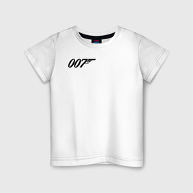 Детская футболка хлопок с принтом 007 лого в Белгороде, 100% хлопок | круглый вырез горловины, полуприлегающий силуэт, длина до линии бедер | Тематика изображения на принте: 007 | bond | james bond | no time to die | бонд | джеймс бонд | кино | не время умирать