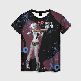 Женская футболка 3D с принтом Art Harley Quinn SS 2016 в Белгороде, 100% полиэфир ( синтетическое хлопкоподобное полотно) | прямой крой, круглый вырез горловины, длина до линии бедер | dc | dc comics | harley | harley quinn | suicide squad | suicide squad 2016 | диси | киновселенная диси | харли | харли квинн | харлин