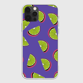 Чехол для iPhone 12 Pro Max с принтом Лаймы в Белгороде, Силикон |  | зелёная | лайм | фиолетовая | фрукты | цитрус