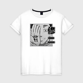 Женская футболка хлопок с принтом Токийские Мстители Ханма в Белгороде, 100% хлопок | прямой крой, круглый вырез горловины, длина до линии бедер, слегка спущенное плечо | shuuji hanma | вальхалла | свастика | сюдзи | ханма