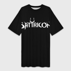 Платье-футболка 3D с принтом Satyricon | Сатирикон в Белгороде,  |  | Тематика изображения на принте: black metal | metal | rock | satyricon | блэк метал | метал | рок | сатирикон