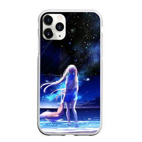 Чехол для iPhone 11 Pro матовый с принтом Animegirl Night Sea в Белгороде, Силикон |  | аниме девушка | градиент | девочка | звезды | луна | море | на каждый день | небо | облака | океан | персонаж | синее | синий