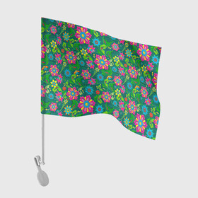 Флаг для автомобиля с принтом Поле разноцветных цветков в Белгороде, 100% полиэстер | Размер: 30*21 см | красивые цветы | мозаика | мозаика из цветов | природа | узоры | узоры из цветов | цветочки | цветочная | цветы | цветы арт