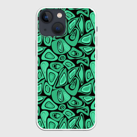 Чехол для iPhone 13 mini с принтом Зеленый абстрактный узор в Белгороде,  |  | абстрактный | в горошек | граффити | детский современный | зелено черный | простой | ретро