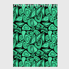 Скетчбук с принтом Зеленый абстрактный узор в Белгороде, 100% бумага
 | 48 листов, плотность листов — 100 г/м2, плотность картонной обложки — 250 г/м2. Листы скреплены сверху удобной пружинной спиралью | абстрактный | в горошек | граффити | детский современный | зелено черный | простой | ретро